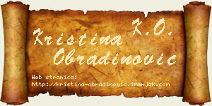 Kristina Obradinović vizit kartica